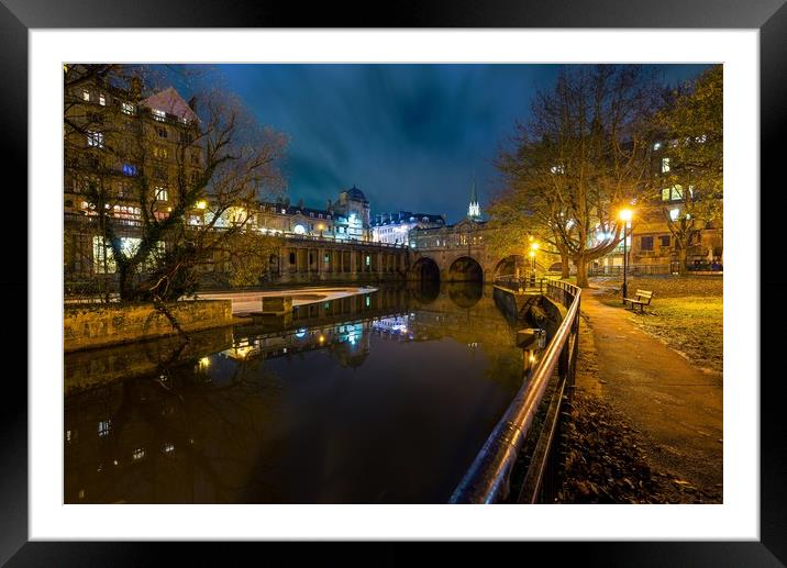 City of Bath weir and Pulteney Bridge Framed Mounted Print by Dean Merry