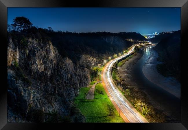 Avonmouth gorge, Clifton suspension bridge Framed Print by Dean Merry