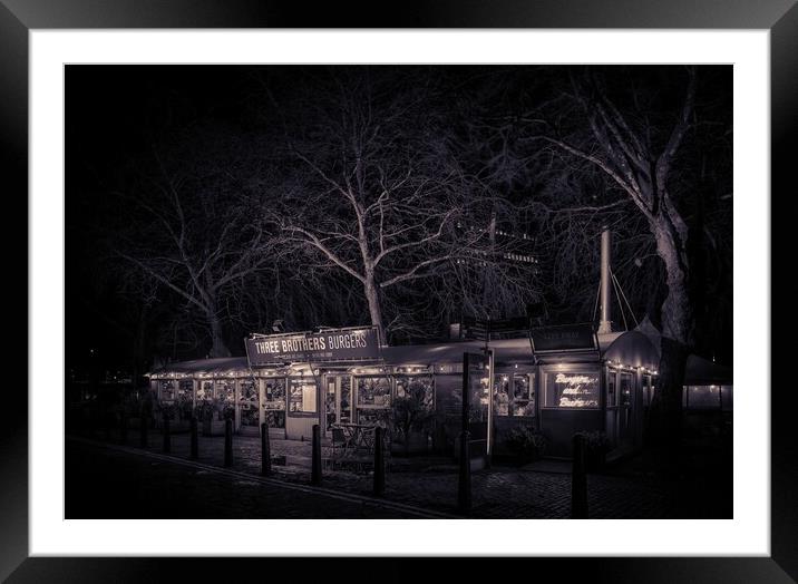 Three Brothers Burgers Framed Mounted Print by Dean Merry