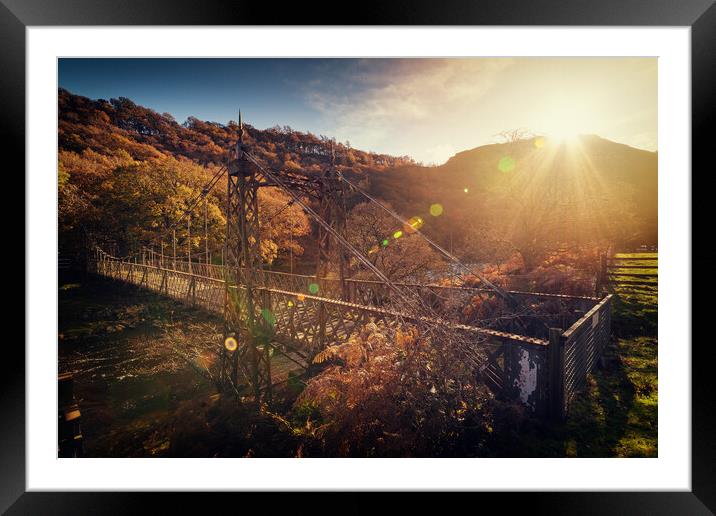 Afon Elan rusty old bridge Framed Mounted Print by Dean Merry