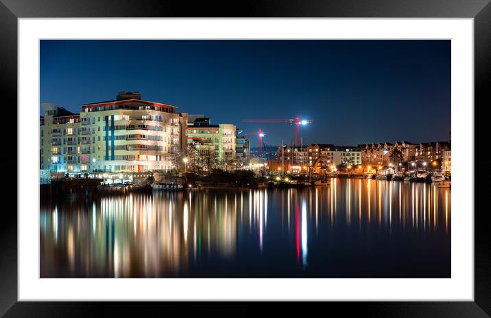 Bristol Apartments and canal boats Framed Mounted Print by Dean Merry