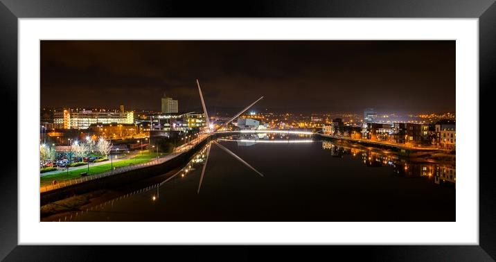 Newport city foot bridge Framed Mounted Print by Dean Merry