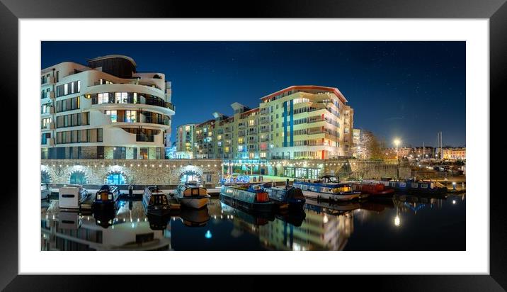 Bristol Apartments and canal boats Framed Mounted Print by Dean Merry