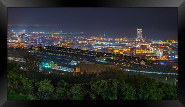 City of Swansea panorama  Framed Print by Dean Merry