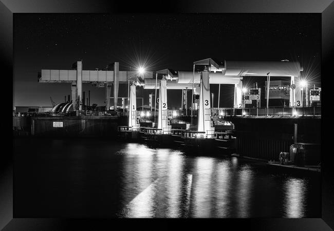 1 2 3 Cardiff Barrage  Framed Print by Dean Merry