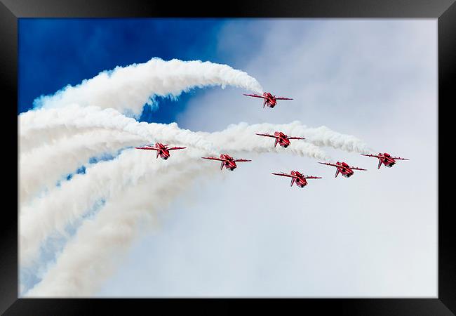 The Red Arrows over the Top Framed Print by andy myatt