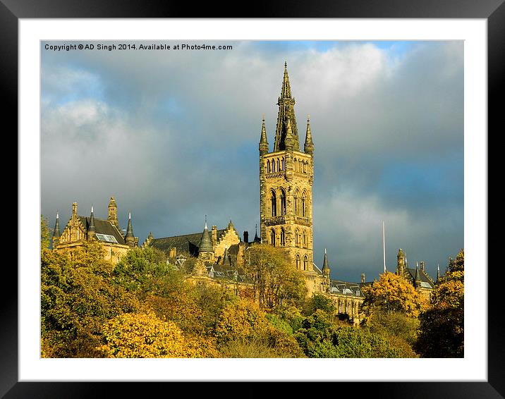 Glasgow Buildings Framed Mounted Print by AD Singh