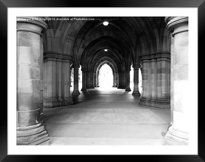 Glasgow University Framed Mounted Print by AD Singh