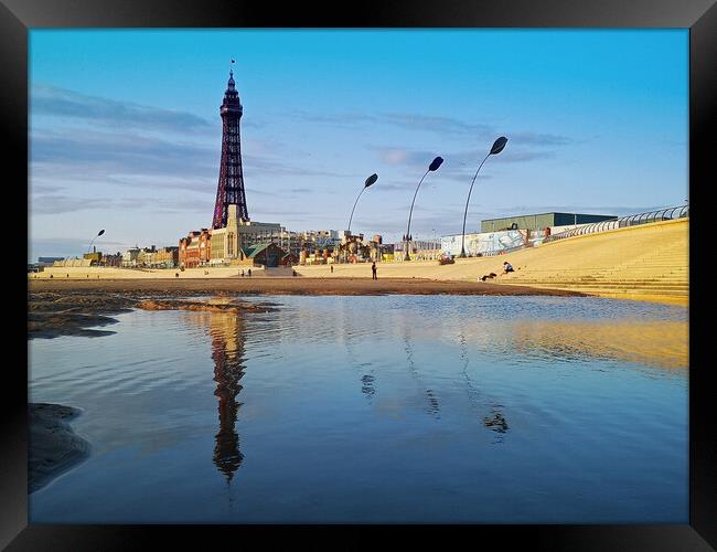 Blackpool Tower and seafront Framed Print by Michael Hopes