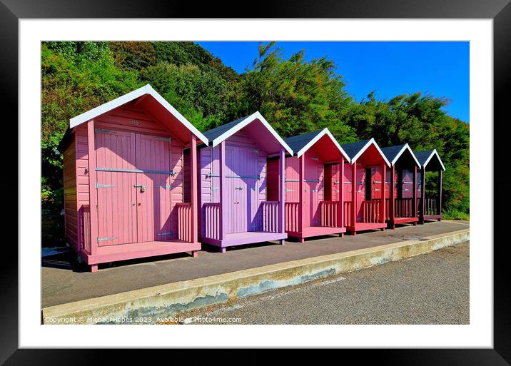 Beach huts on Folkestone seafront Framed Mounted Print by Michael Hopes