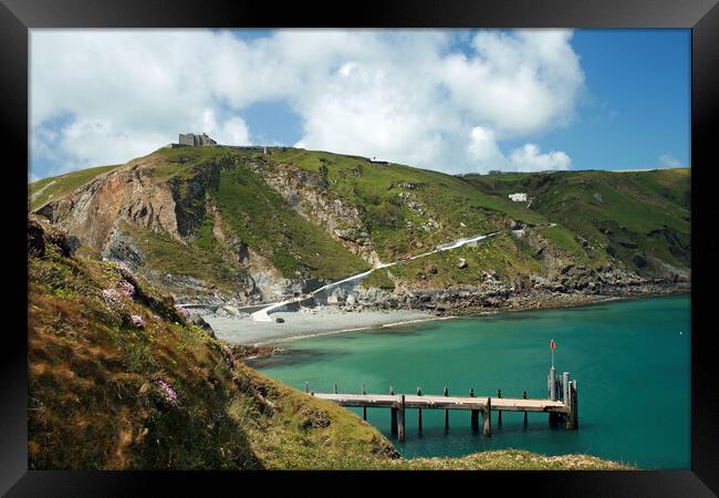 Lundy Island Landing Bay Framed Print by Michael Hopes