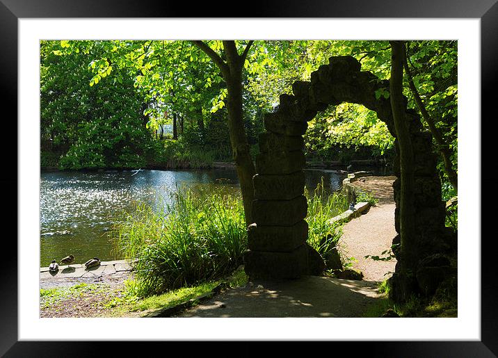  archway by the lake Framed Mounted Print by michael swords