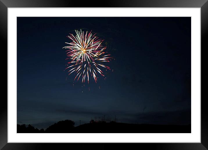 West Virginia Day 2013 Fireworks 1 Framed Mounted Print by Howard Tenke