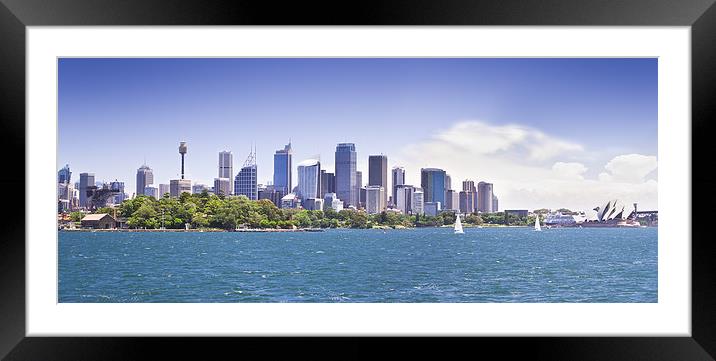 Sydney Skyline Framed Mounted Print by David Clark