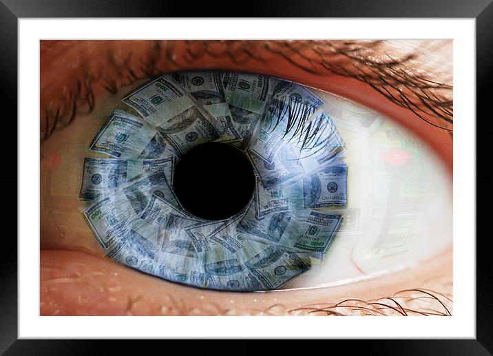 Gambling Eye Framed Mounted Print by Levi Henley