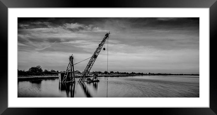 Drowning Crane Framed Mounted Print by jim wardle