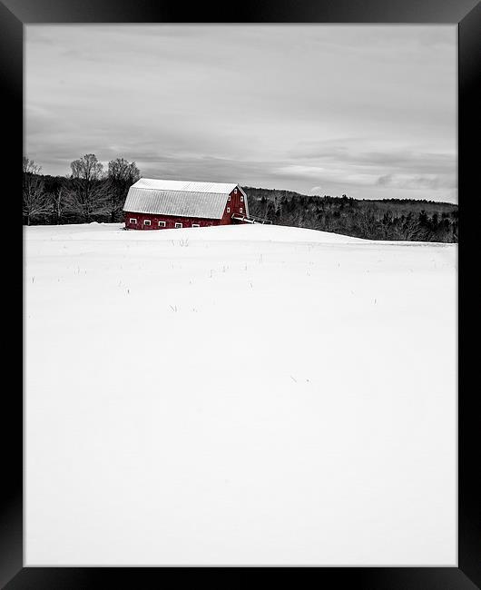 Under a blanket of snow Christmas on the farm Framed Print by Edward Fielding