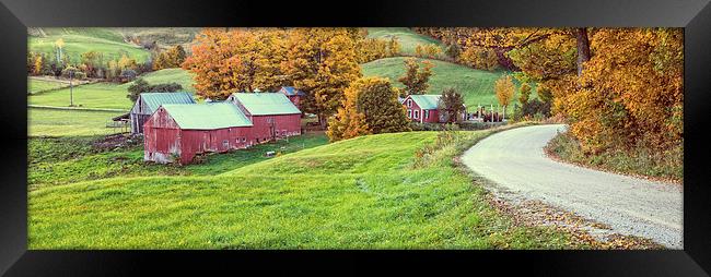 Jenne Farm Vermont Panoramic Framed Print by Edward Fielding