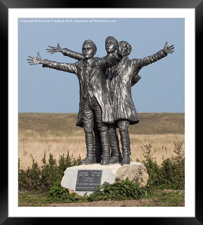  Short Brothers Statue, Shellness, Sheppey, Kent Framed Mounted Print by Michael Crawford