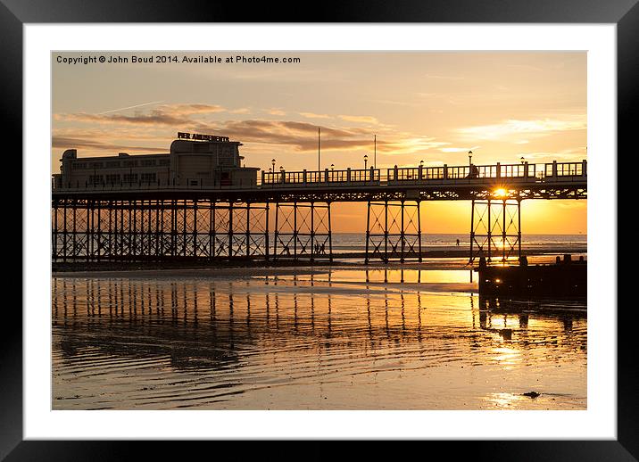 Worthing pier West Sussex Uk. Just before sunset Framed Mounted Print by John Boud