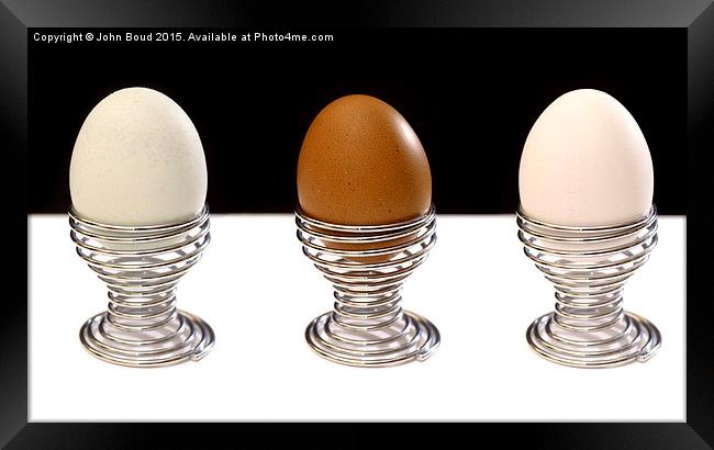  "Triova" three Eggs Framed Print by John Boud