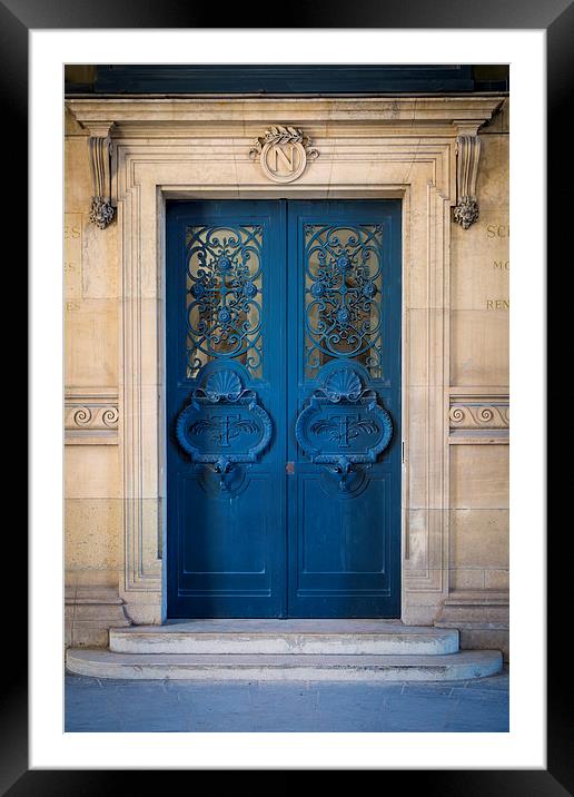 Parisian Blue Door Framed Mounted Print by Brian Jannsen