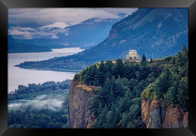 Misty Morning at Crown Point Framed Print by Brian Jannsen