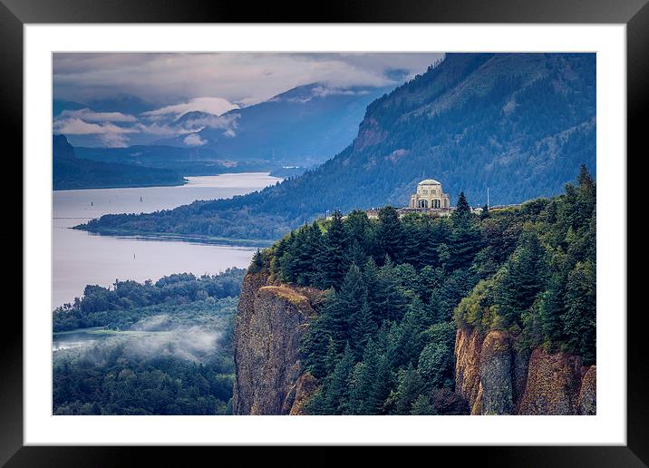 Misty Morning at Crown Point Framed Mounted Print by Brian Jannsen
