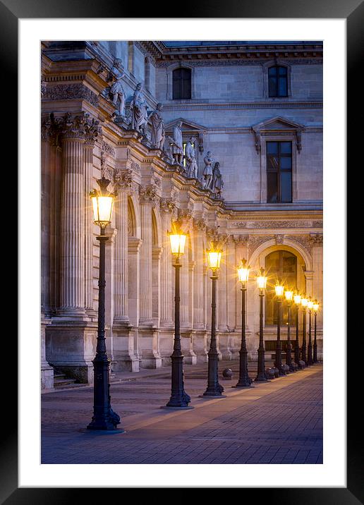 Louvre Lamps Paris Framed Mounted Print by Brian Jannsen