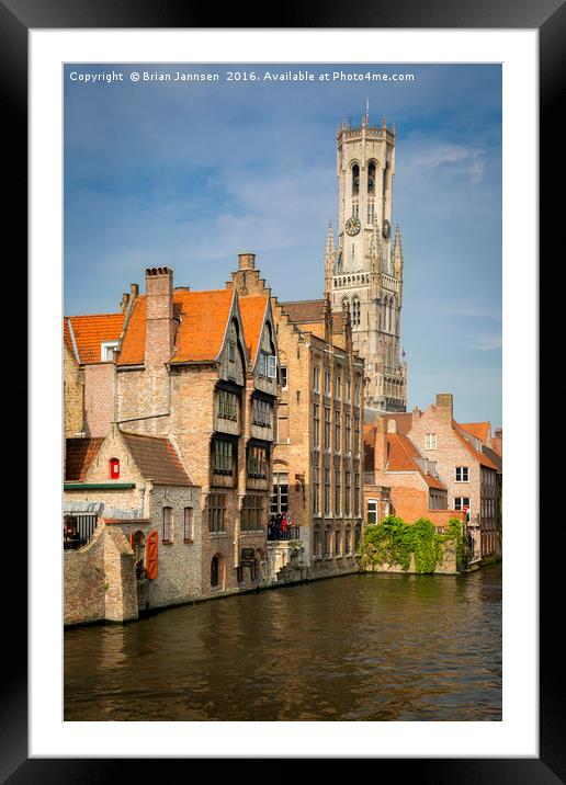 Bruges Canal Framed Mounted Print by Brian Jannsen