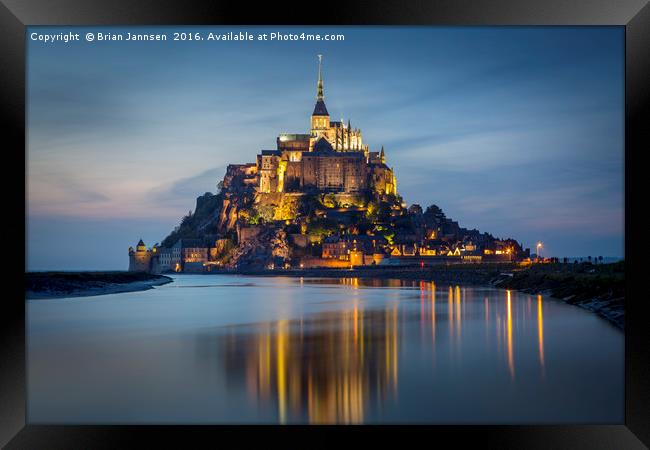 Twilight over Mont Saint Michel Framed Print by Brian Jannsen