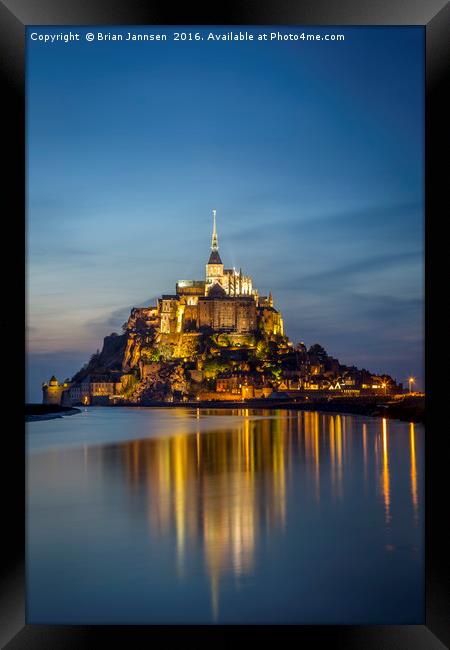 Mont Saint Michel Twilight Framed Print by Brian Jannsen