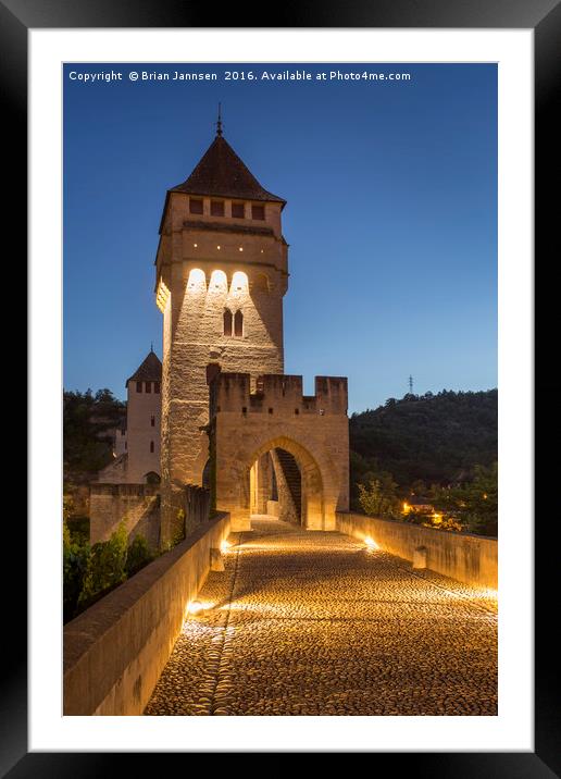 Twilight over Pont Valentre III Framed Mounted Print by Brian Jannsen