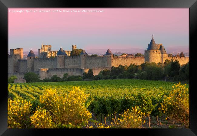 Carcassonne Dawn Framed Print by Brian Jannsen