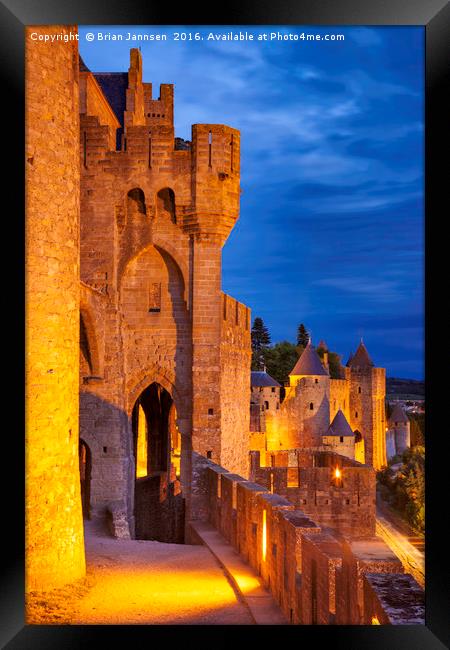 Medieval town of Carcassonne Framed Print by Brian Jannsen