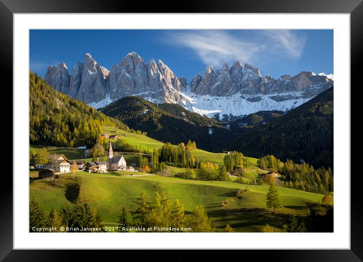 Dolomite Afternoon Framed Mounted Print by Brian Jannsen