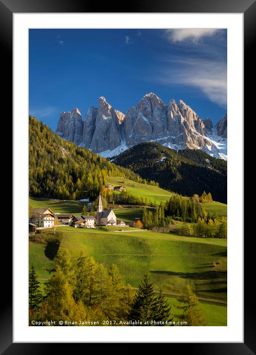Dolomite Afternoon II Framed Mounted Print by Brian Jannsen