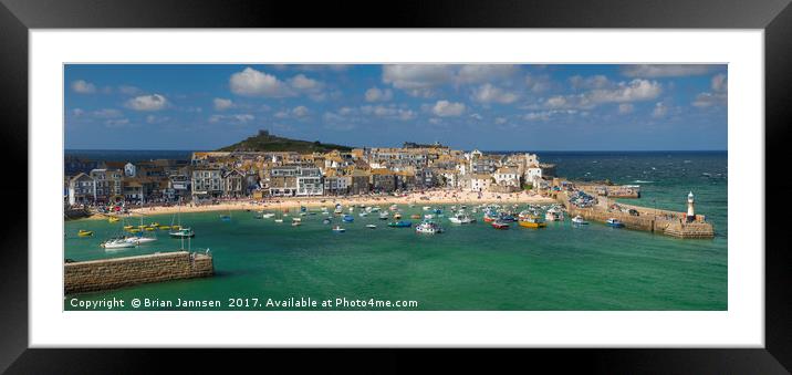 St Ives - Cornwall England Framed Mounted Print by Brian Jannsen