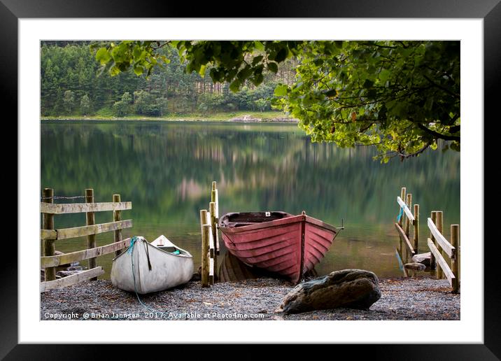 Buttermere Boats Framed Mounted Print by Brian Jannsen