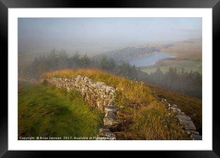 Misty Morning at Hadrian's Wall Framed Mounted Print by Brian Jannsen