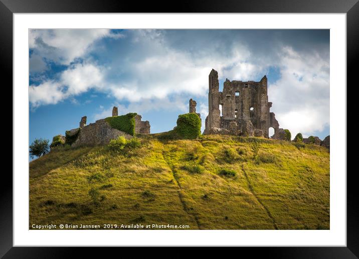 Corfe Castle Framed Mounted Print by Brian Jannsen