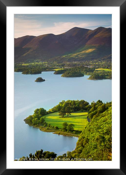 Keswick and Derwentwater - Lake District Framed Mounted Print by Brian Jannsen