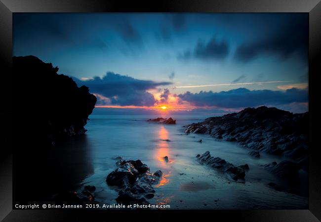 Sunset Over the Coast of Cornwall Framed Print by Brian Jannsen