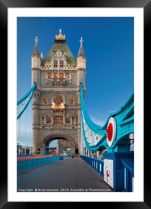Tower Bridge - London Framed Mounted Print by Brian Jannsen