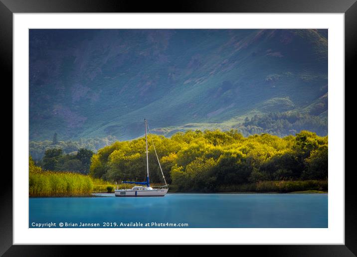 Derwentwater Boat Framed Mounted Print by Brian Jannsen