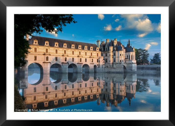 Chateau Chenonceau Dawn Framed Mounted Print by Brian Jannsen