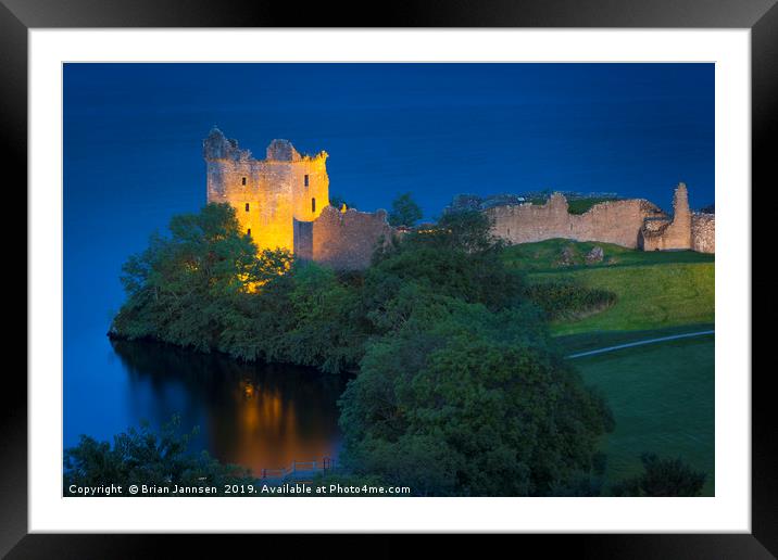 Urquhart Castle Evening Framed Mounted Print by Brian Jannsen