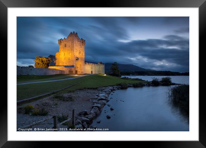 Ross Castle Evening Framed Mounted Print by Brian Jannsen