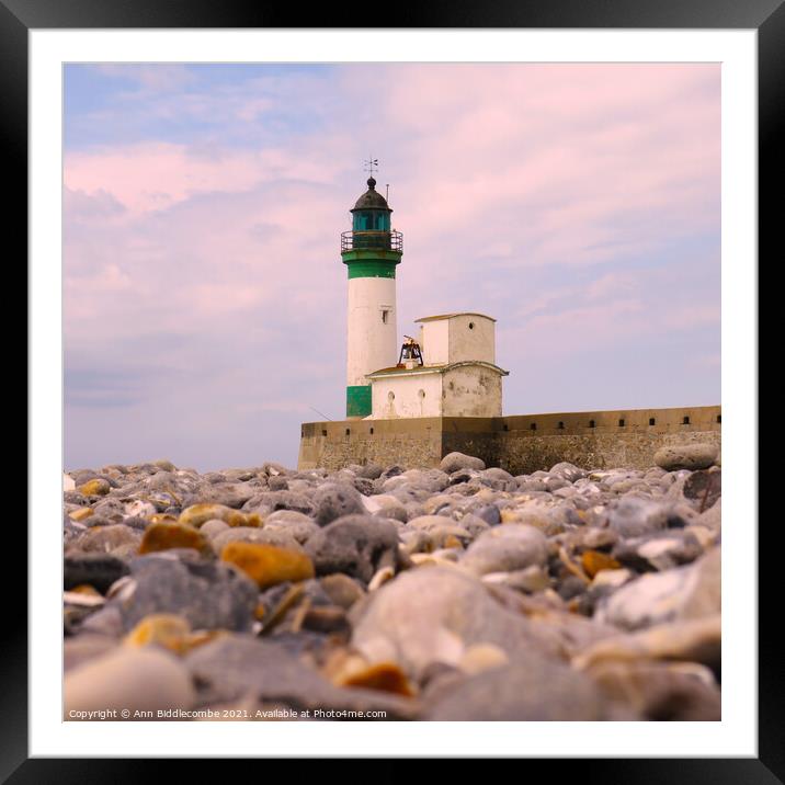 Lighthouse of Le Treport in Normandy Framed Mounted Print by Ann Biddlecombe