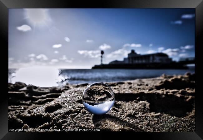Bournemouth beach sphere Framed Print by Ann Biddlecombe